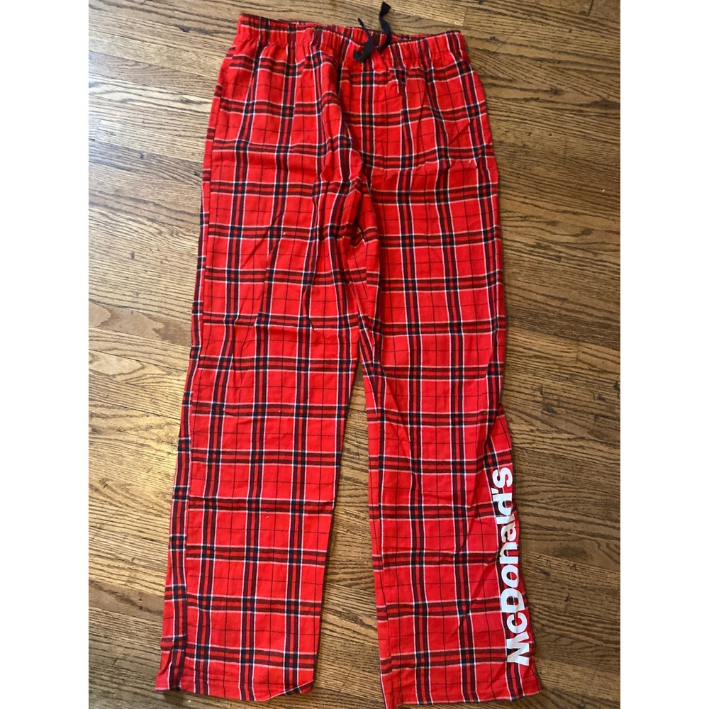 McDonalds DistrictRed PlaidPajama Pants Mens Medium Flannel Sleepwear Loungewear
